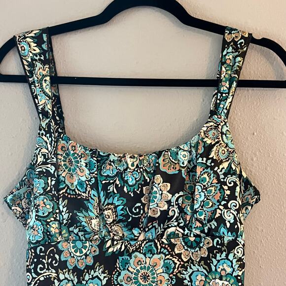 Y2K Self Esteem Floral Silky Satin Tank Top Small Festival Coquette Babydoll - Picture 2 of 5